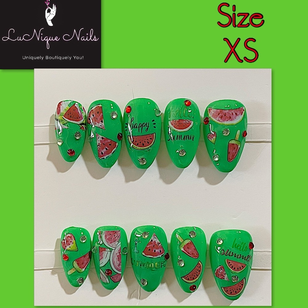 Watermelon Time Press On Nail Art Set Size XS